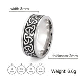 My Shape Viking Celtics Knot Ring For Men Women Black Color Geometric Stainless Steel Finger Rings Vintage Male Jewelry Anillos - Rings
