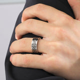 My Shape Viking Celtics Knot Ring For Men Women Black Color Geometric Stainless Steel Finger Rings Vintage Male Jewelry Anillos - Rings