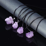 Magicun Crystal~Natural  amethyst original stones pendant necklace Natural Amethyst l Quartz Point Crystal Cluster Healing Specimen Minerals