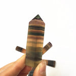 Magicun Crystal~Natural fluorite hexagonal column Yellow fluorite crystal column color fluorite single tip column decoration