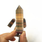 Magicun Crystal~Natural fluorite hexagonal column Yellow fluorite crystal column color fluorite single tip column decoration