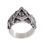 Magic Ring~ Men Freemason Ring Silver Stainless Steel Masonic Symbol Rings Freemasonry Knights Templar Jewelry