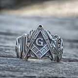 Magic Ring~ Men Freemason Ring Silver Stainless Steel Masonic Symbol Rings Freemasonry Knights Templar Jewelry
