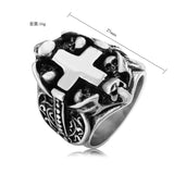 Magic Ring~Never Fade Punk Ring Casting Skull Viking Cross for Men Vintage Biker Party Gift Gothic Male Jewelry Hand Accessories HF062