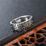 Magic Ring~ Valily Men's Gold Color Spinner Freemason Ring Stainless Steel Rune Rotating Ring Mason Masonic Rings Jewelry for Man