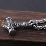 Never Fade thor's hammer mjolnir pendant necklace viking scandinavian norse viking necklace Men Stainless Steel gift