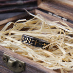 Never Fade viking rune cool stainless steel ring smooth fashion popular north europe gift amulet jewelry with wooden box
