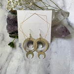 Geometric Crescent Moon Earrings Drop Crescent Phase Boho Witchy Hippie Statement Jewelry Minimalism Punk  VINTAGE