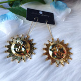 New Gold Colour Moon Earrings Witchy Crescent Goth Gifts Her Pretty Statement Creative Fashion Women Gift Novelty Charm 2021