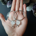 Goth Swords Hoop Earrings Crystal Alternative Minimal Romantic Statement  Grunge Jewelry Witchy Gift Stones  Trend