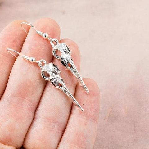 New Gothic Bird Skull Earrings Pentagram Crow Skull Halloween Punk Creative Women Fashion Delicacy Witch Jewelry Charm Gift 2021