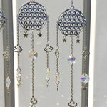 Original Handmade Dream Weaver Sun Catcher - Silver Plated Celestial Star Moon Clouddala Rainbow Light Catcher