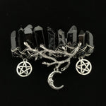 Magic Wicca~Original Mystery Retro Raw Crystal Hairpin Branch Antlers Pentagram Hairpin Wiccan Jewelry Gothic Gift Pagan Witch