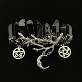 Magic Wicca~Original Mystery Retro Raw Crystal Hairpin Branch Antlers Pentagram Hairpin Wiccan Jewelry Gothic Gift Pagan Witch