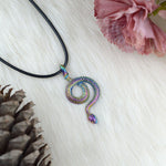 Pagan Psychedelic Snake Pendant Necklace Serpent Gothic Witch Occult  Jewelry For Gift