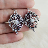 Pagan Witch Pentagram With Ivy Earrings Gothic Wiccan Craft For Women