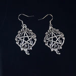 Pagan Witch Pentagram With Ivy Earrings Gothic Wiccan Craft For Women