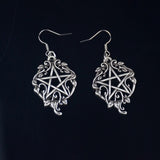 Pagan Witch Pentagram With Ivy Earrings Gothic Wiccan Craft For Women