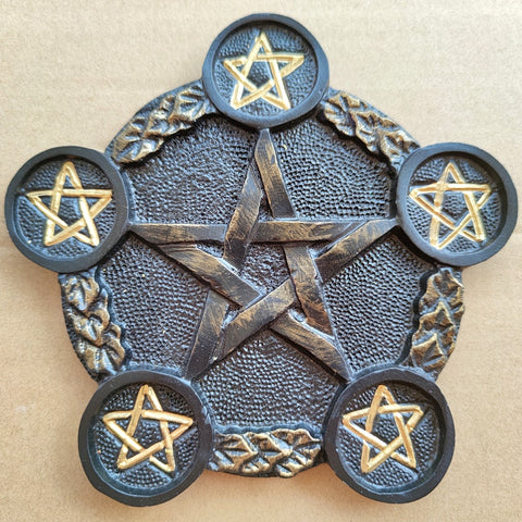 Pentagram Candle Holder Altar Light Holder Ceremony Decoration Cup Candle Holder Tea Board Game Tarot Around Astrology Props