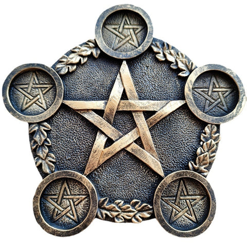 Pentagram Candle Holder Altar Light Holder Decoration Pentagram Wicca Ritual