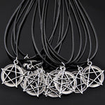 Pentagram Star Pendant Necklace for Women Gothic Wicca Charms Accessories Leather Choker Satan Fashion Jewelry Witchcraft Goth|Pendant Necklaces|