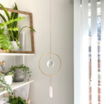 Pink crystal crystal Suncatcher crystal rainbow door decoration window hanging wall hanging crystal dot rainbow making gift