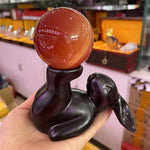 Playful Lucky Rabbit Creativity Resin Sculpture Crystal Ball Base Lucky Auspicious Home Office Decor Bunny Zodiac Birthday Gift