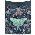 Psychedelic Butterfly Tapestry Wall Hanging Fantasy Plant Wall Tapestry Flower Tapestry Moon and Sun Tapestry Stars Home Decor