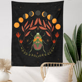 Psychedelic Sun Moon Tapestry Wall Hanging Insect Wall Tapestry Botanical Tapestry for Bedroom Living Room Home Wall Decor