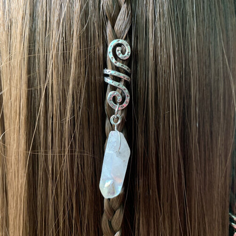 Raw Crystal Viking Spiral Sneak Beaded Beads Wicca Hair Braids Vintage  Witchcraft Accessories natural crystal