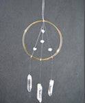 Raw Quartz Crystal Suncatcher Boho Home Decor Sun Catcher Hanging Decor Dreamcatcher Healing Gemstones  Door yard window decor