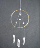 Raw Quartz Crystal Suncatcher Boho Home Decor Sun Catcher Hanging Decor Dreamcatcher Healing Gemstones  Door yard window decor