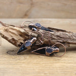Reiki Energy Natural Obsidian Arrow Pendants Antique Copper Rough Black Stone Gem Meditation Witch Necklace Retro Jewelry