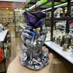 Rose Hand Statue Display With Skull Spider Art Craft Resin Ornament Desktop Sculpture Crystal Ball Base Holder for 4-8cm Sphere