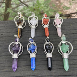 Pendant Stone Star | Amethyst Pendulum Necklace | Pendulum Crystal Necklace - Pendant