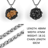 Viking Style Various Wolf Head Runes Unisex Necklace Pendant