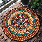 Mandala Bedroom Carpet Children&#39;s Room Floor Mat Non-slip Computer Chair Study Mat Ethnic Style Living Room Round Carpet