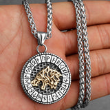 Viking Style Various Wolf Head Runes Unisex Necklace Pendant