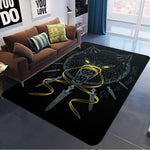 Viking Odin Wolf Rug Viking Norse Mythology Large Rugs Area Rug Comfortable Carpet Floor Mat Rugs for Bedroom Printed Mat Decor