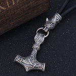 S925 Sterling Silver Wolf Heads | S925 Sterling Silver Necklace | Leather Wolf Heads - Necklaces