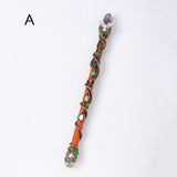 Handmade Natural Healing Crystal Magic Wand Amethyst Clear Quartz