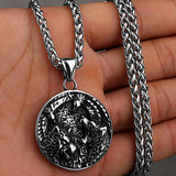 Viking Style Various Wolf Head Runes Unisex Necklace Pendant