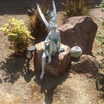 Fairy Station  Resin Crafts Flower Fairy Garden Ornaments Turek Sits on the Goblin Statue