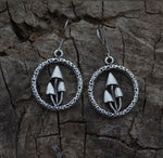 Silver Mushroom Dangle Earrings Cute Plant Earrings Harajuku Jewelry