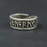 Silver Nodic Viking Rune Adjustable Ring