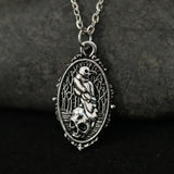 Silver Raven and Skull Raven Pendant Skull Necklace Wicca Skull Raven Pendant Crow Witchcraft Accessories Gift