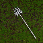 Silver Witch Hairstick Crescent Moon Goddess Sword Hairpin Wiccan Gothic Jewelry For Women Pagan Wicthcraft