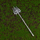 Silver Witch Hairstick Crescent Moon Goddess Sword Hairpin Wiccan Gothic Jewelry For Women Pagan Wicthcraft