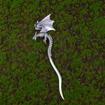 Silver Witch Hairstick Crescent Moon Goddess Sword Hairpin Wiccan Gothic Jewelry For Women Pagan Wicthcraft