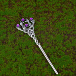 Silver Witch Hairstick Crescent Moon Goddess Sword Hairpin Wiccan Gothic Jewelry For Women Pagan Wicthcraft